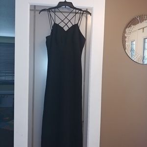 Long sleek black dress